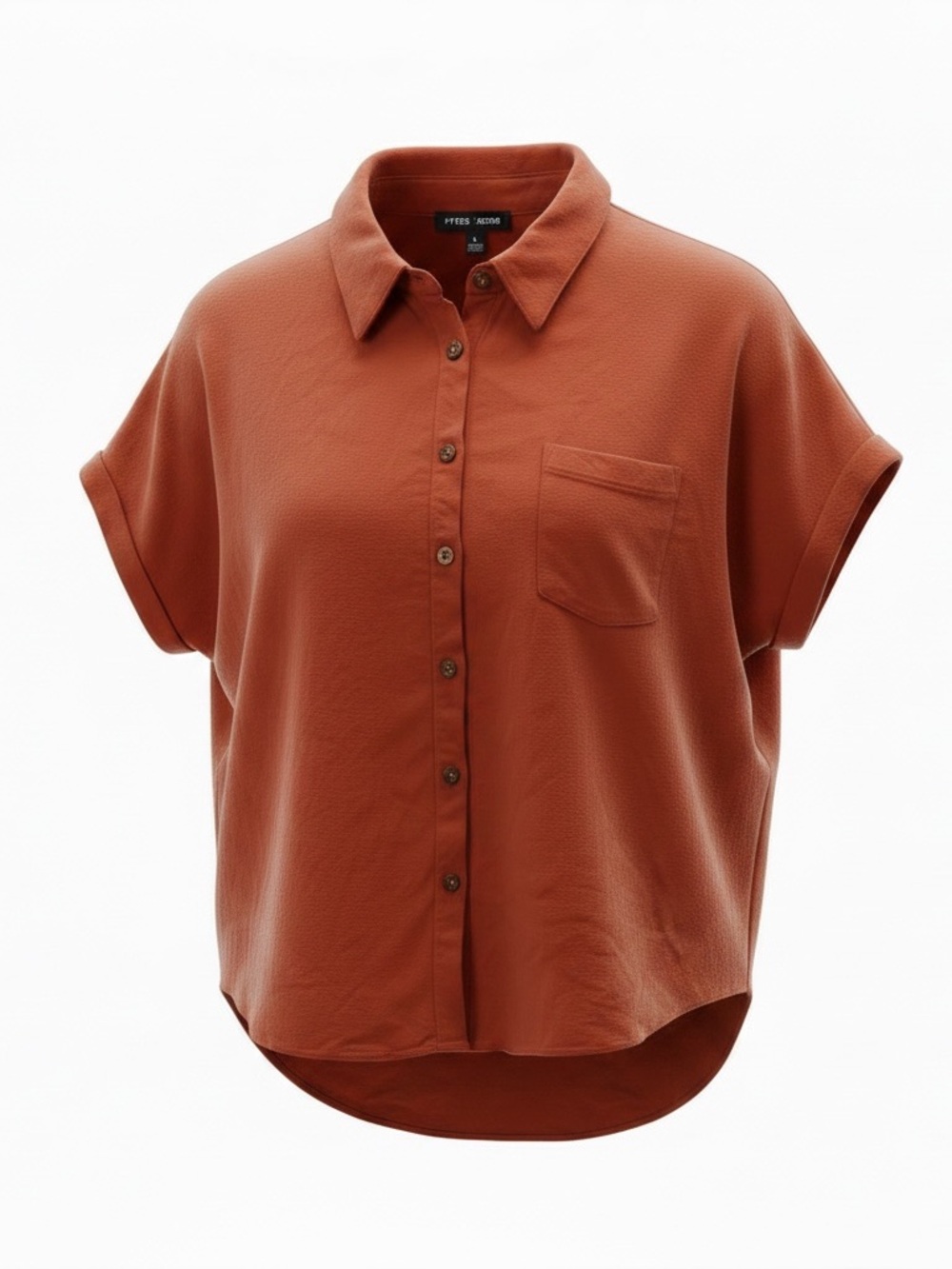 Moa & Moa Rust Button-Front Short Sleeve Shirt Size Large